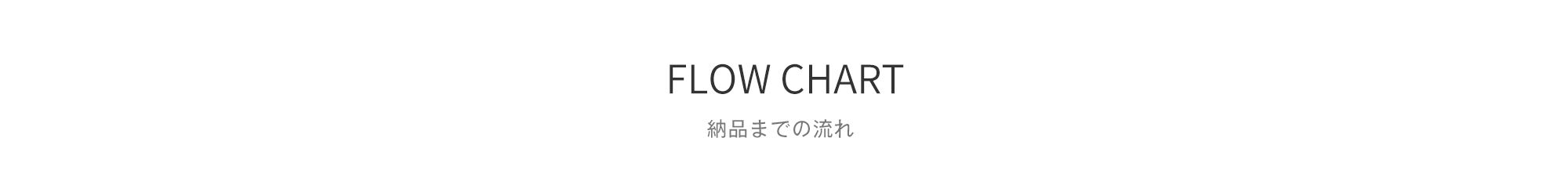 FLOW CHART / 納品までの流れ