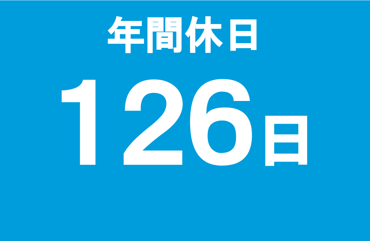 年間休日　118日　※有休計画付与2日含む