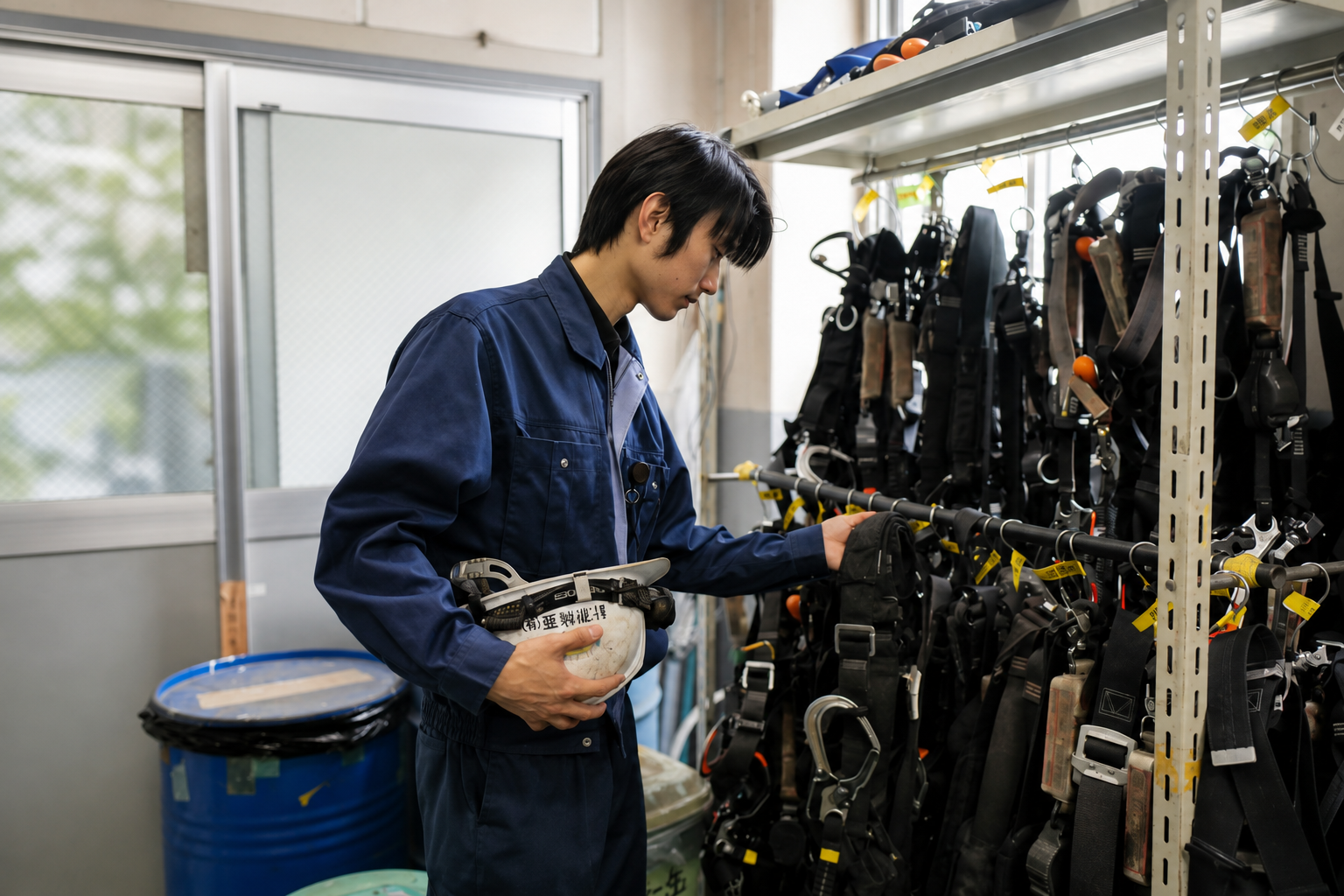 写真：現場での準備